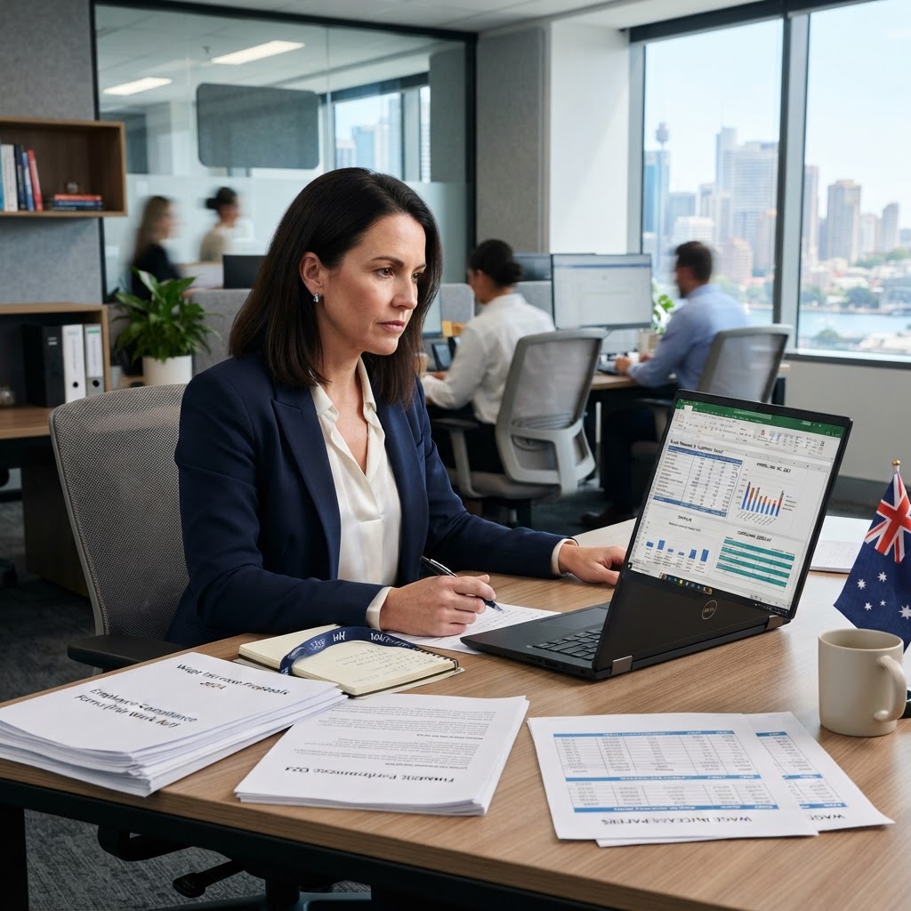 Modern award wage increase 2026 HR manager payroll compliance documents office