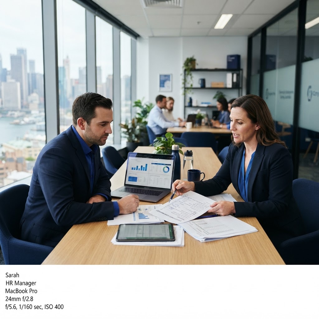HR manager reviewing payroll records and underpayment penalties Australia 2026 compliance checklist