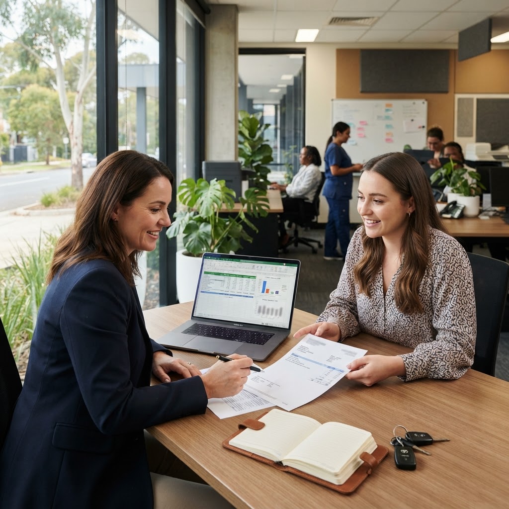 Payroll officer reviewing the vehicle allowance increase for the Aged Care and SCHADS Awards