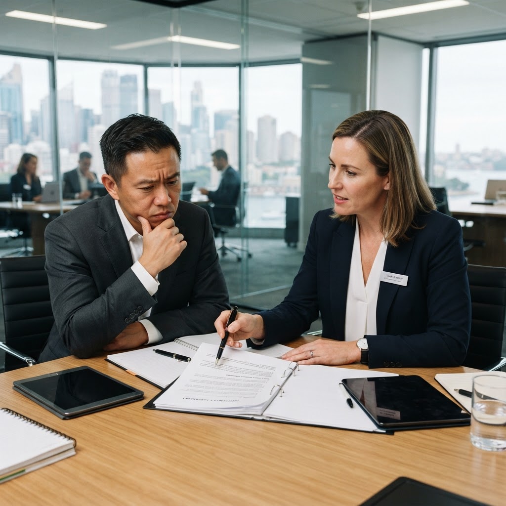 Pay secrecy clause in an Australian employment contract reviewed by an employment lawyer with a business owner